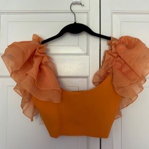 Orange 1/2 shirt fun organza, embellishments for sleeves